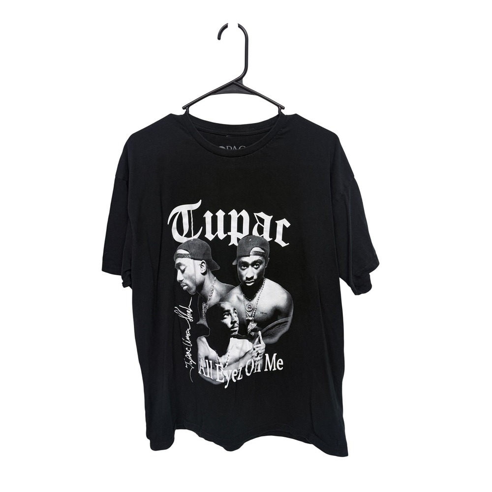 2Pac All Eyez On Me Graphic T-Shirt Mens Medium Black Hip Hop Rap Tee 2023